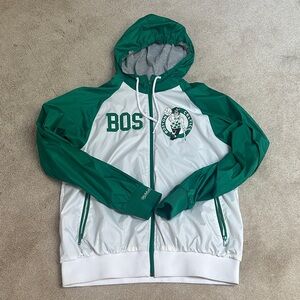 Boston Celtics Green and White Mitchell & Ness Men's Jacket